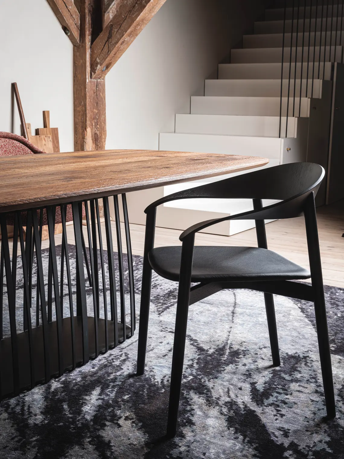 Freifrau Stella chair with curved oak frame - handcrafted German chair available in Dubai